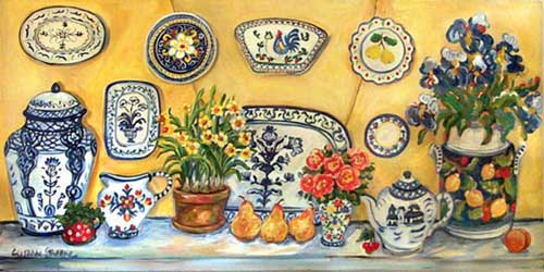 "Blue Plates" by Suzanne Etienne