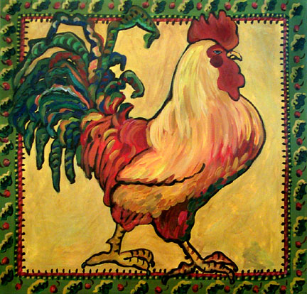 Cranberry Rooster by Suzanne Etienne