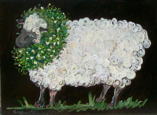 "Sheep with Garland" by Suzanne Etienne