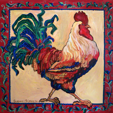 Blue Rooster by Suzanne Etienne
