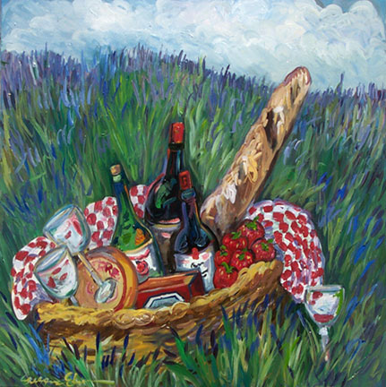Bread and Strawberries by Suzanne Etienne