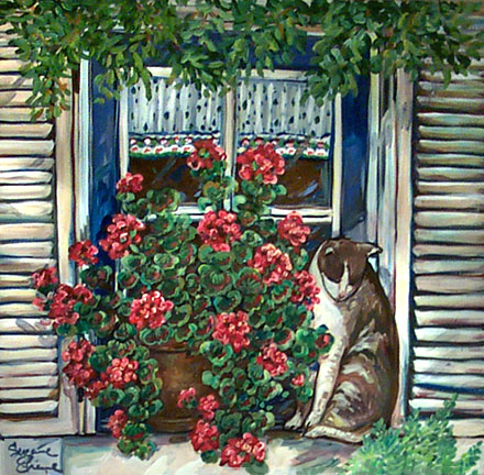 "Cat in Window" by Suzanne Etienne
