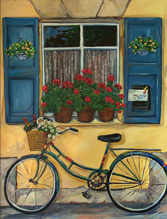 Geranium Bicycle by Suzanne Etienne