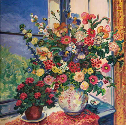 "Windowsill Flowers" by Suzanne Etienne